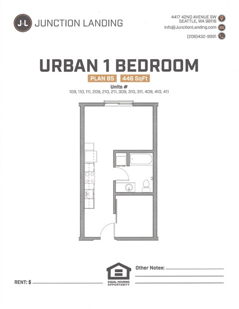 Junction Flats and Landing One Bedroom A Landing Floor Plan